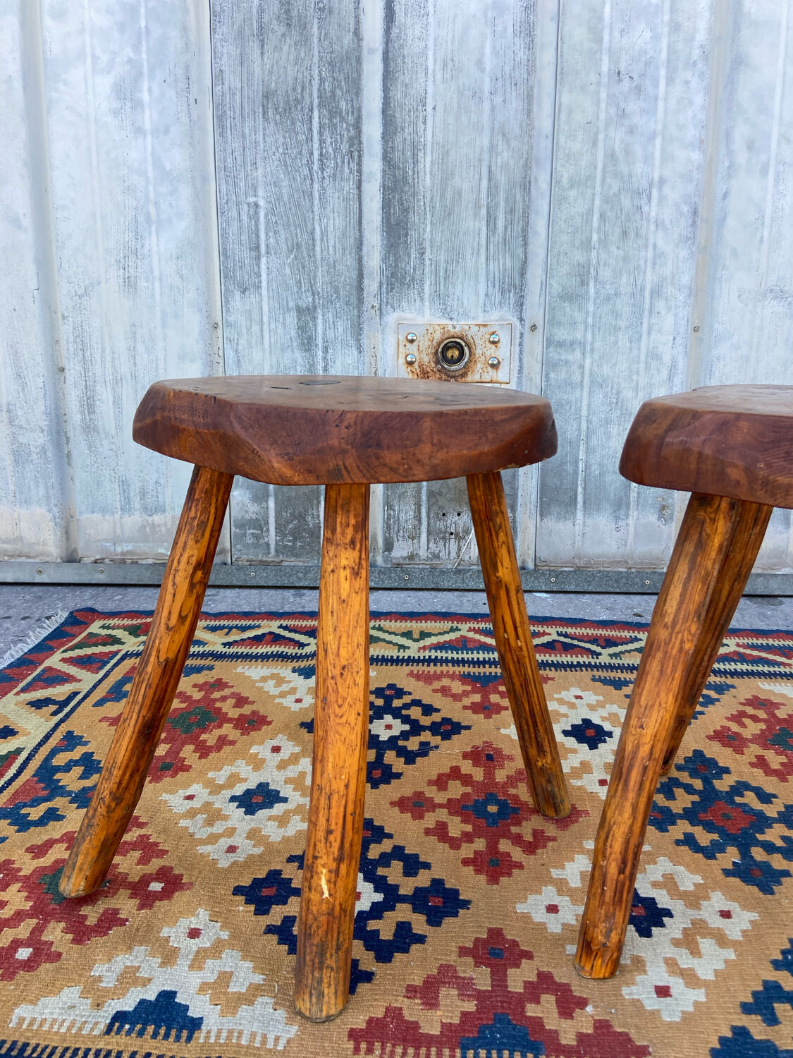 Pair of brutalist stools