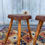 Pair of brutalist stools