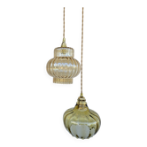 Suspension globes vintage ambrés cascade