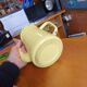 Vintage Pastel Yellow Enamel Coffee Pot - Chic Country Decor