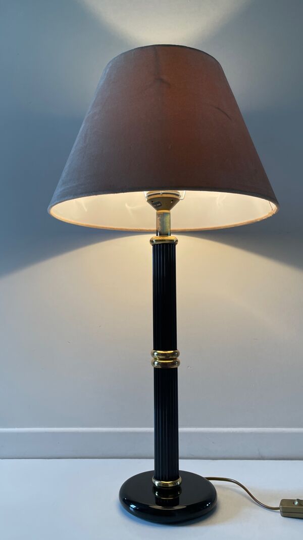 Lampe Le dauphin laiton et velours