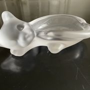 Vide poche chat en cristal dépoli