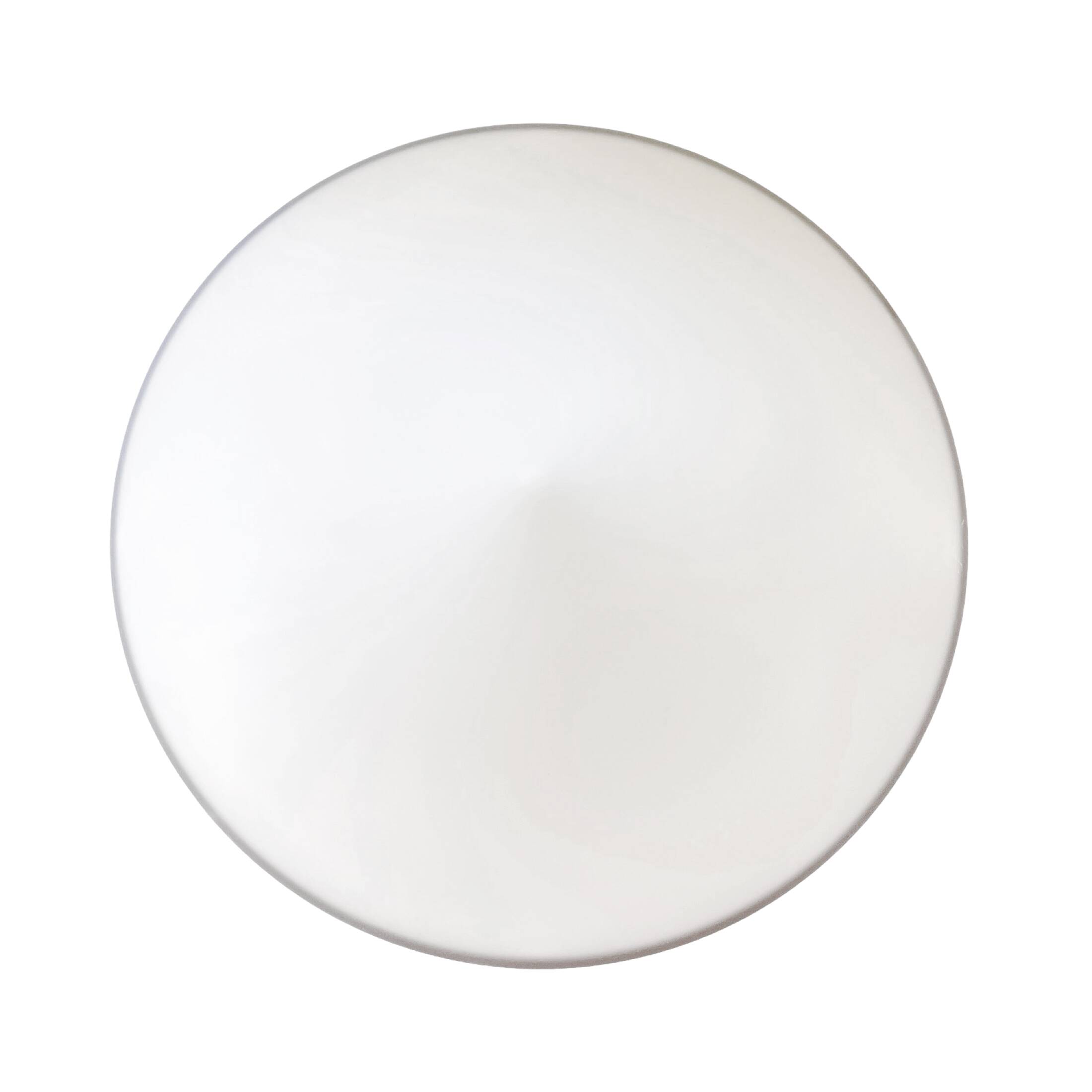 Round white glass ceiling lamp, Penko Pieńsk, Poland 1970s