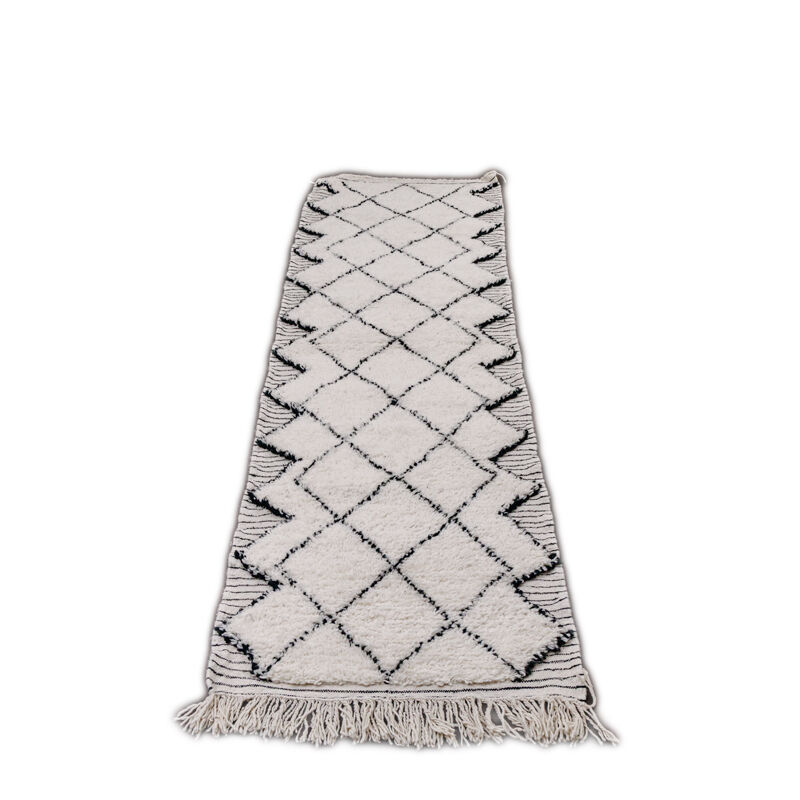 Berber corridor carpet black diamond 85x300 cm