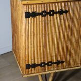 Vintage woven rattan sideboard - 1960