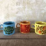 Set of 3 Mugs Staffordshire Potteries Ltd. - Vintage 70s style