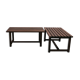 Set of 2 wenge wood slat benches 1970's