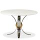 White marble and chrome and gold metal table. 1970s.