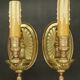 Pair of eagle head wall sconces in Empire style - bronze Lucien GAU, Paris