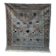 Small Moroccan rug, blue kilim, flat woven rug, interior decoration, free shipping.