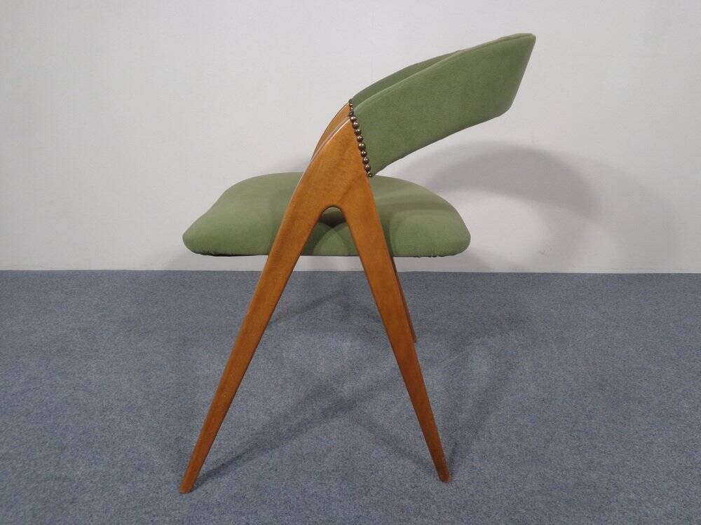 Beech chair in green, 1960s