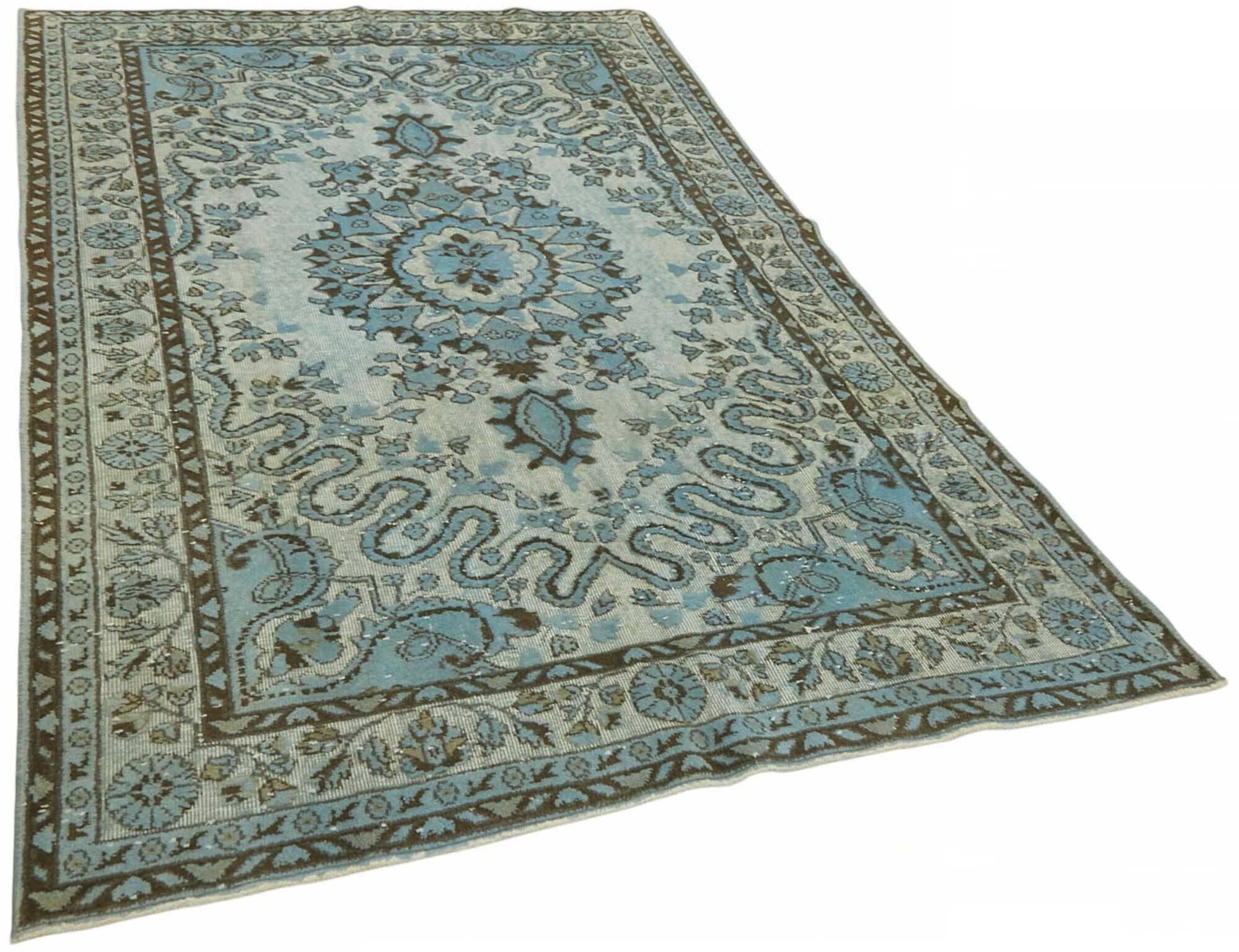 Overdyed Wool Vintage Handmade Carved Rug 170 cm x 297 cm