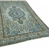 Overdyed Wool Vintage Handmade Carved Rug 170 cm x 297 cm
