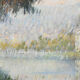Pastel représentant un paysage au bord de l'eau par Gregory Davies