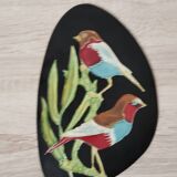 decorative oval bird plate Vallauris