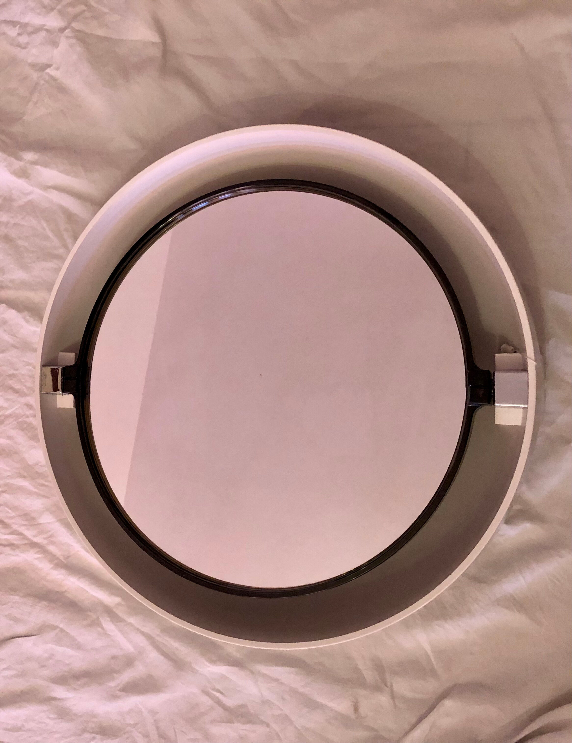 Vintage Space age 70 backlit swivel round mirror 61cm