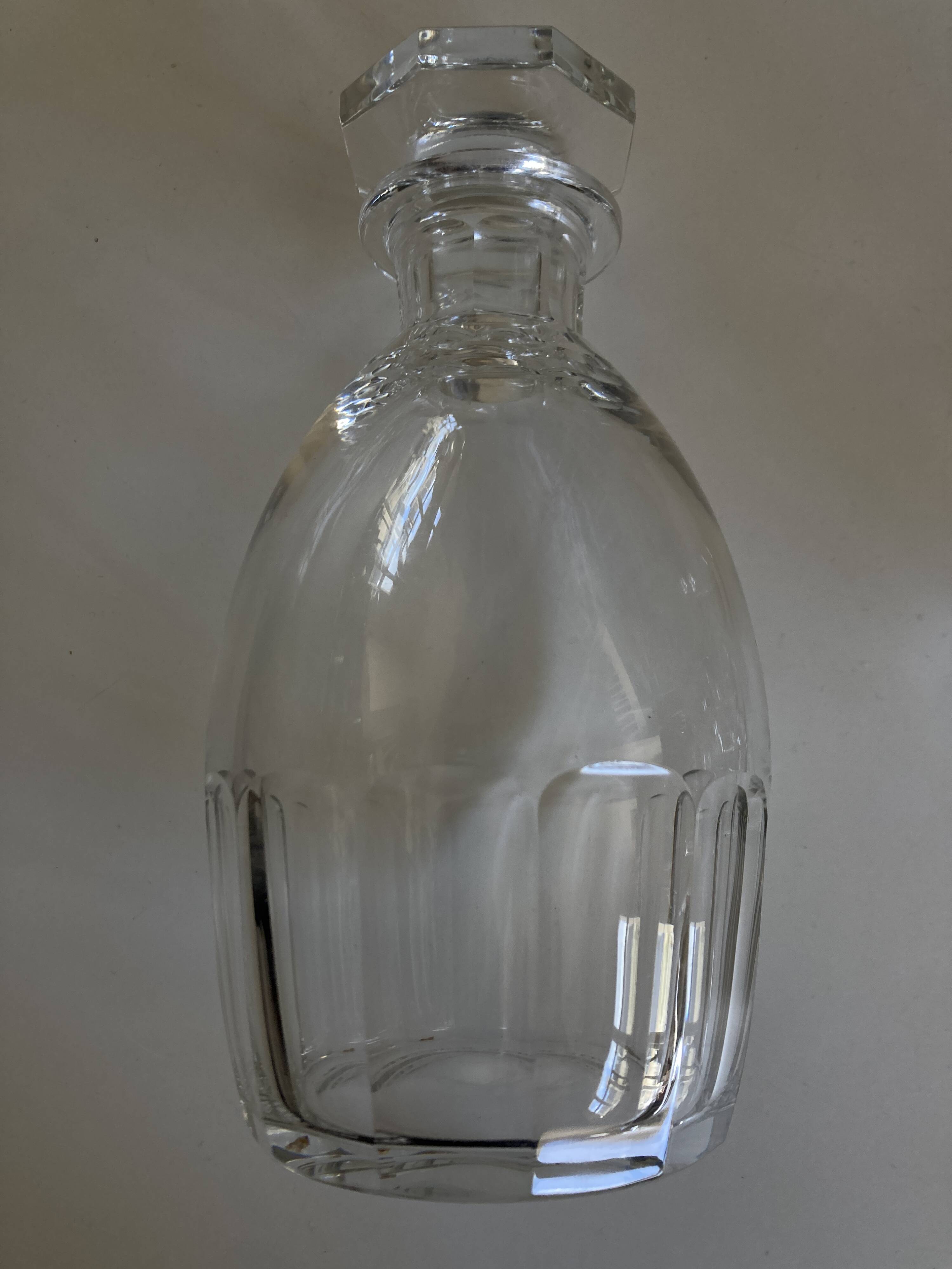 Cut crystal decanter with flat ribs, 1960