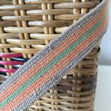 Low fishing box stool in rattan and skai