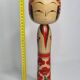 Vintage Japanese Kokeshi doll dated 1987, signed and numbered, floral decoration, 36 cm