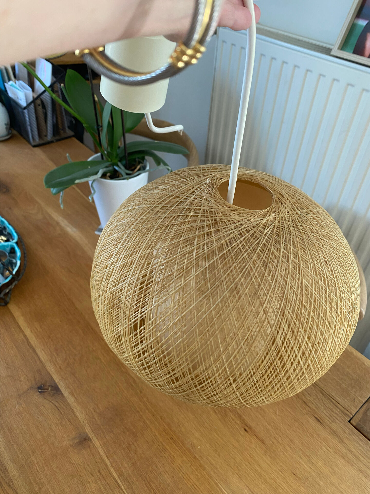 Suspension boule vintage en fil de nylon