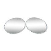 Pair of round bevelled mirrors years 40/50 -  18x18cm