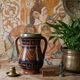Large Moroccan vase from Safi, polychrome terracotta with two handles, from the 1950s to 1970s.