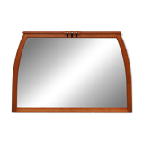 Rare miroir de cheminée Art Nouveau en chêne de Geo Vervanck avec miroir à facettes