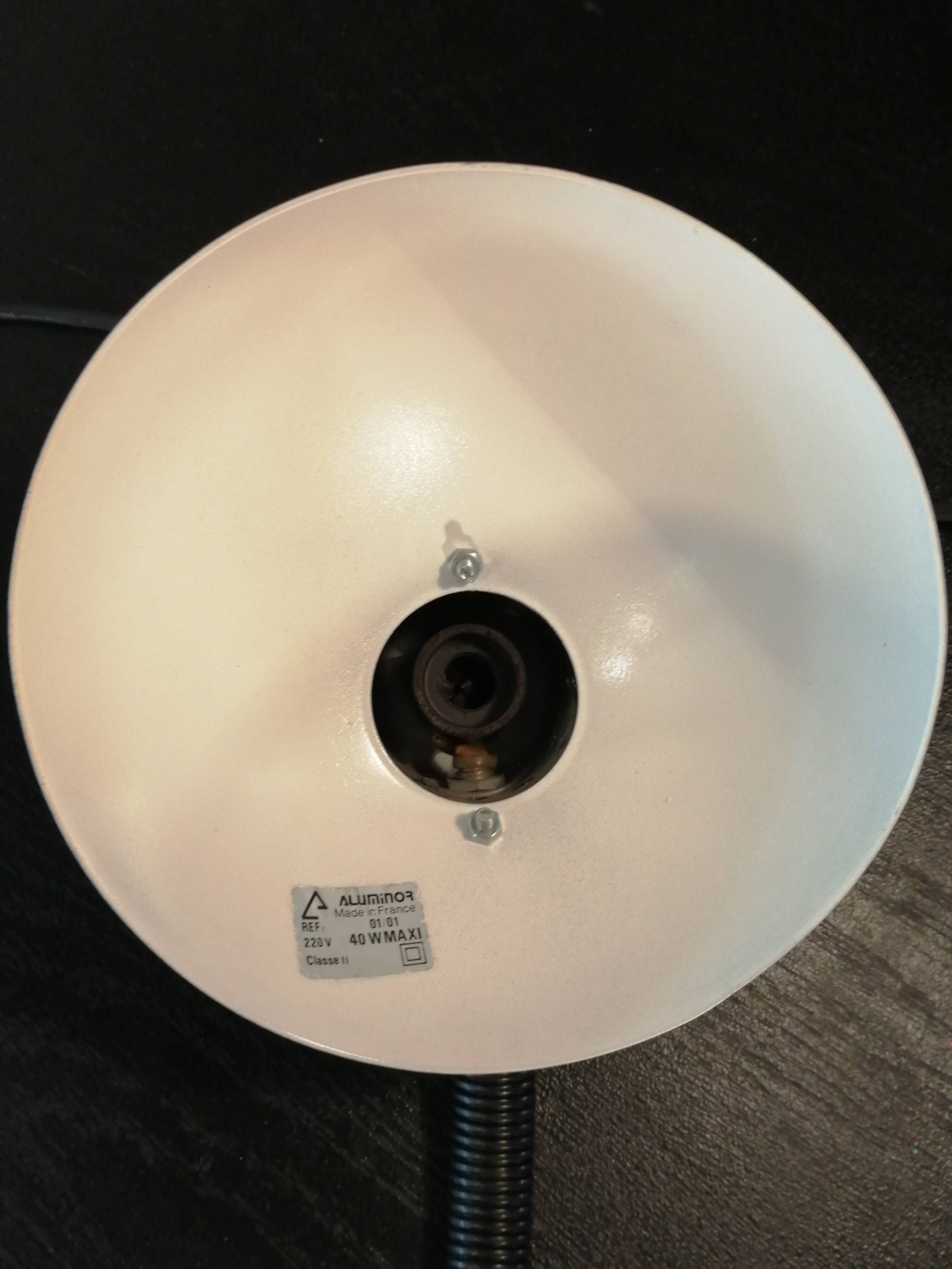 Large black Aluminor desk lamp made in France vintage 1970