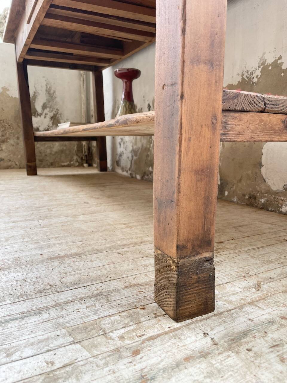 Drapery console table in pine