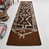 3x13 unique anatolian vintage runner rug,101x398cm
