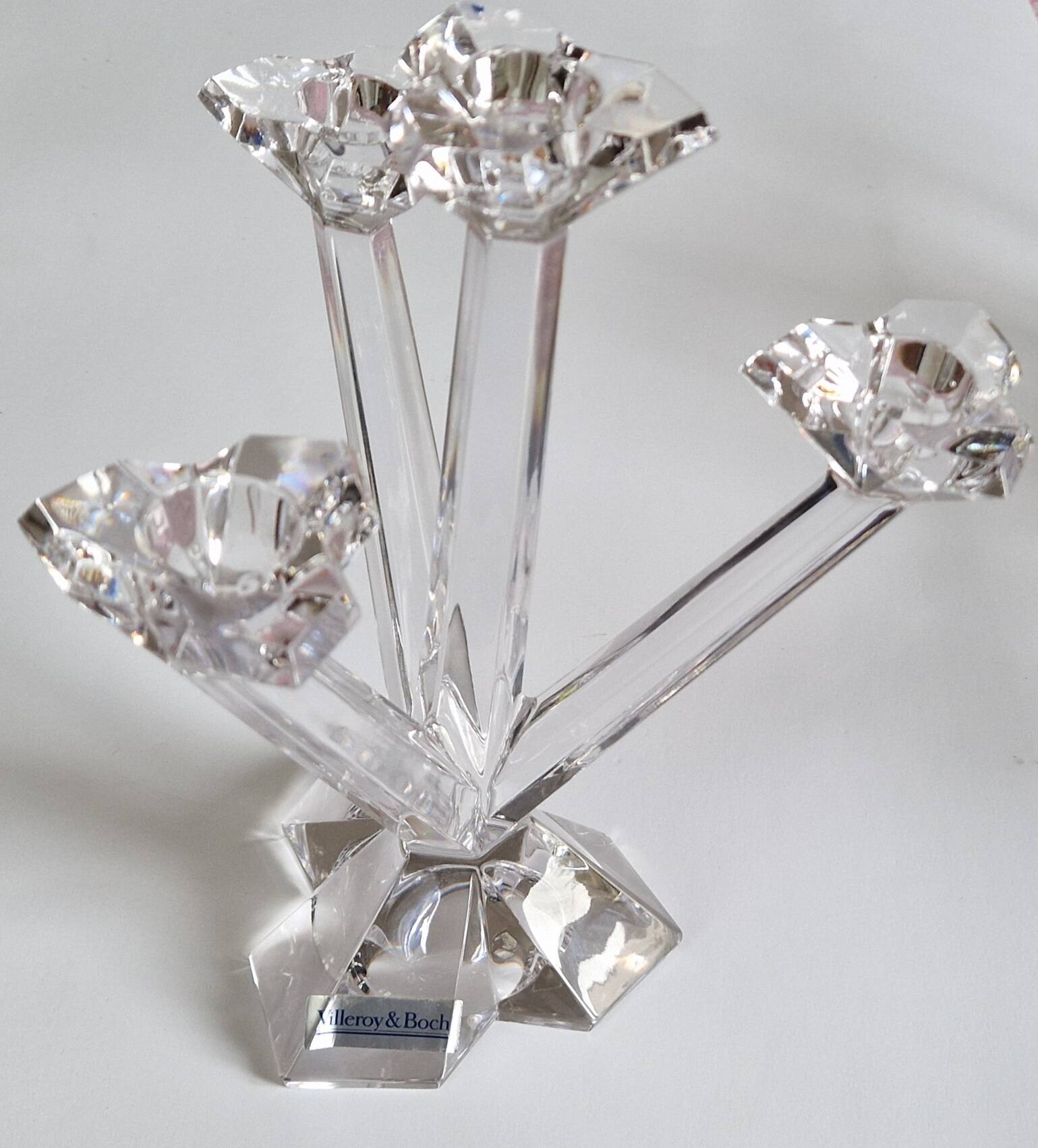 Bougeoir 4 branches en cristal Villeroy & Bosch, état neuf