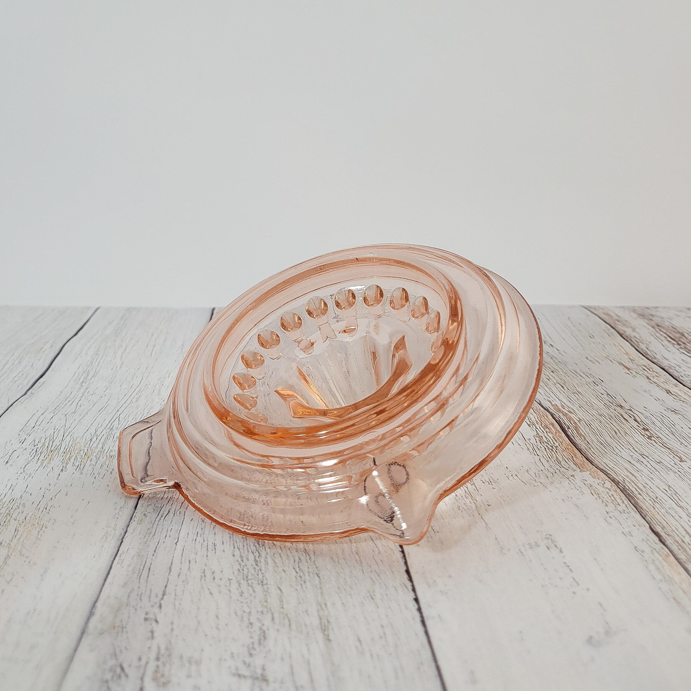 Citrus press molded glass vintage pink