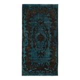 Overdyed Wool Vintage Handmade Carved Rug 169 cm x 288 cm