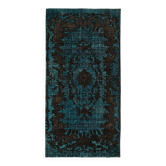 Overdyed Wool Vintage Handmade Carved Rug 169 cm x 288 cm