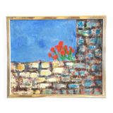 Poppies on the Wall. Oil on canvas by Dominique LECA (1938)