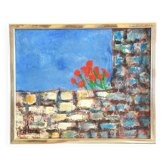 Poppies on the Wall. Oil on canvas by Dominique LECA (1938)