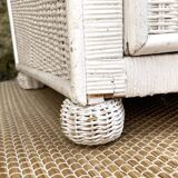 80s rattan chest of drawers
