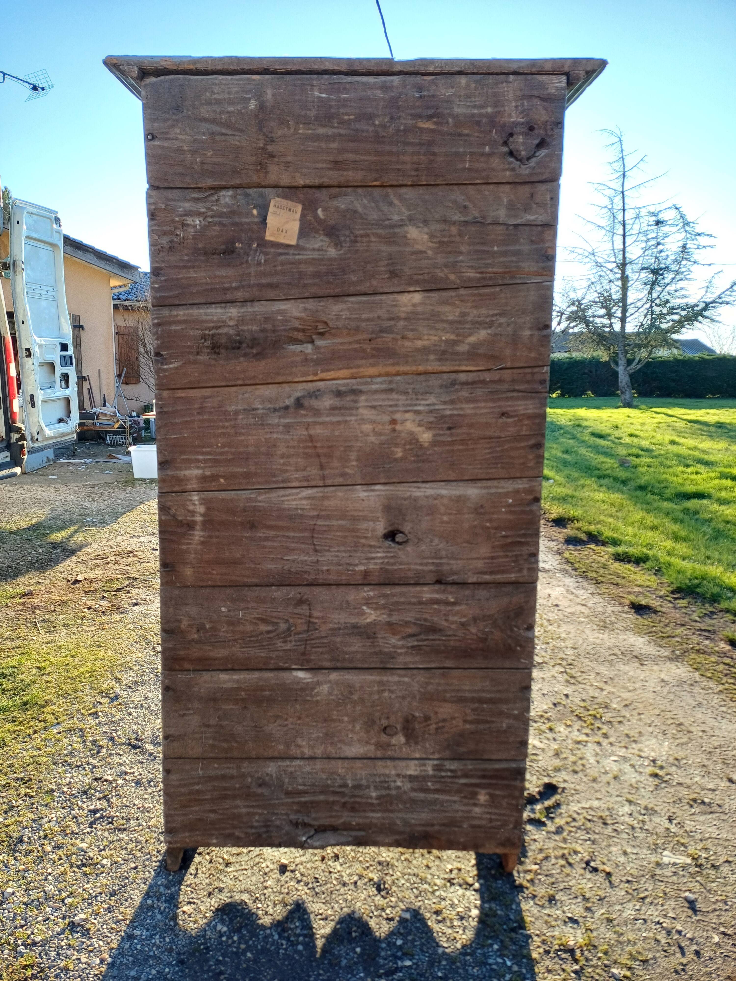 Armoire 2 portes , 1 tiroir chéne 19 éme
