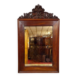 19th-century carved mahogany mirror – Leaf decoration – Napoleonic III period