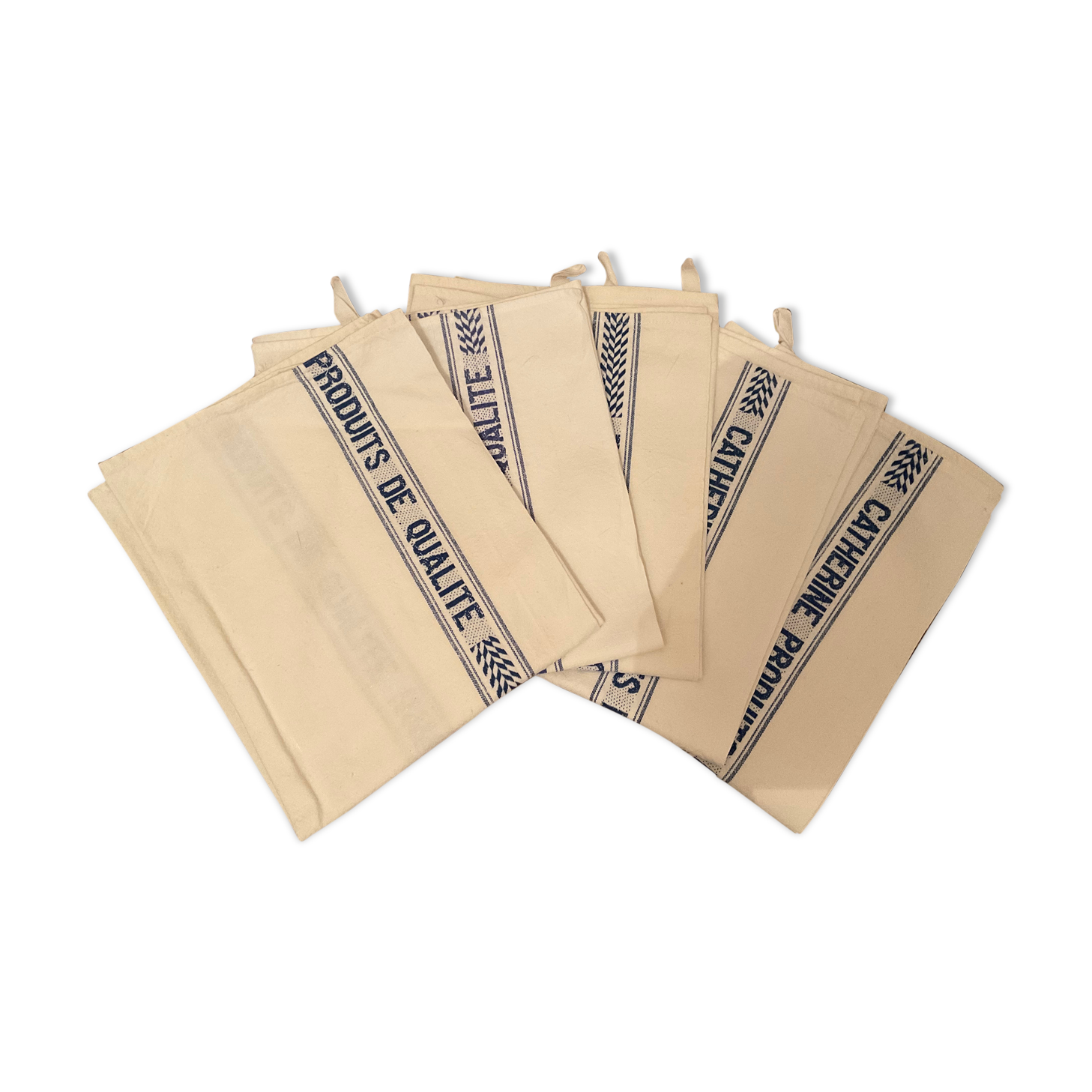 Set of 5 cotton tea towels