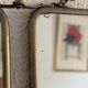 Miroir vintage 1900 triptyque barbier Art Nouveau - 19 x 78  cm