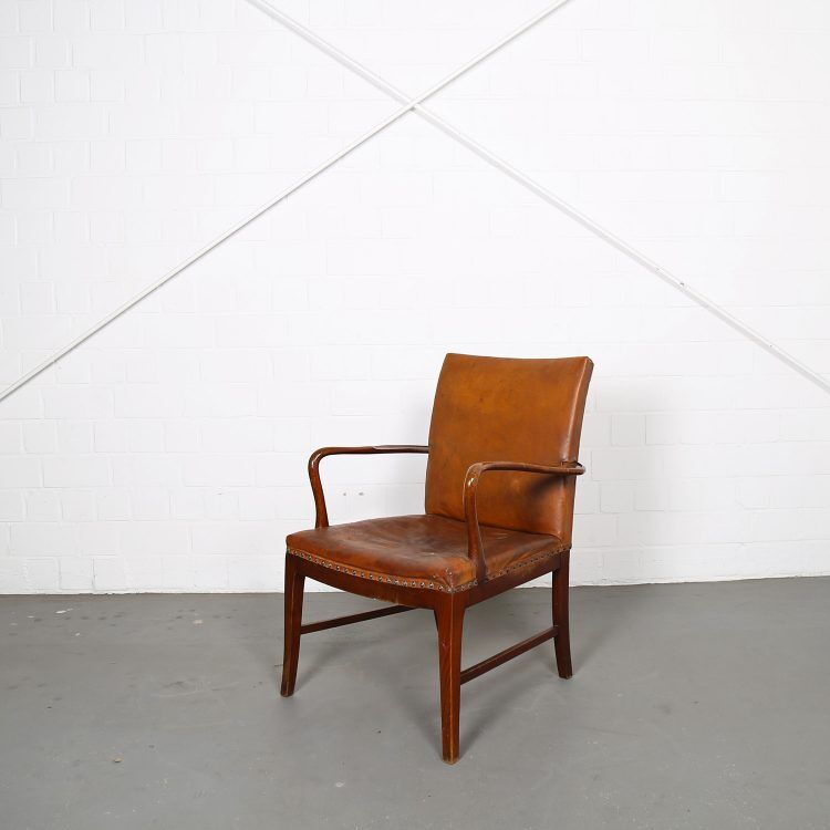Vintage leather armchair of Danish design