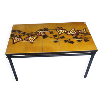 1960 coffee table with earthenware top signed Adri