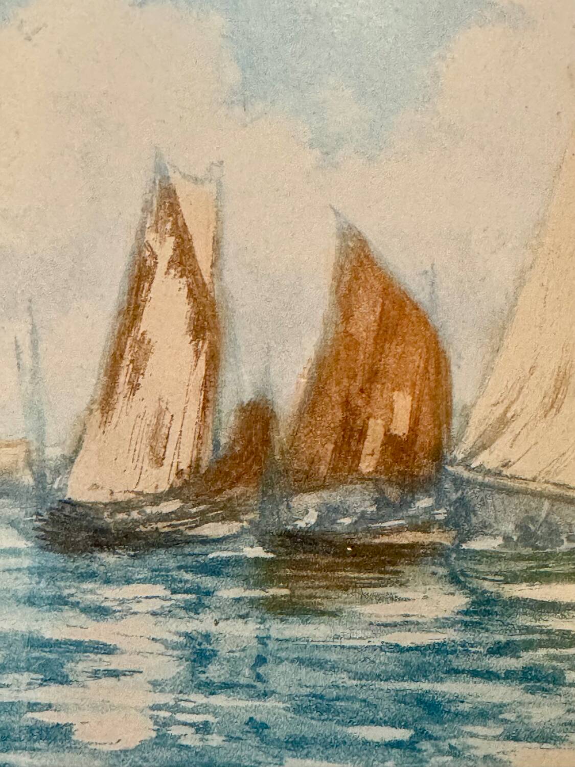 Old painting, Marine, signed and dated 1900