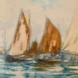 Old painting, Marine, signed and dated 1900