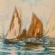 Old painting, Marine, signed and dated 1900