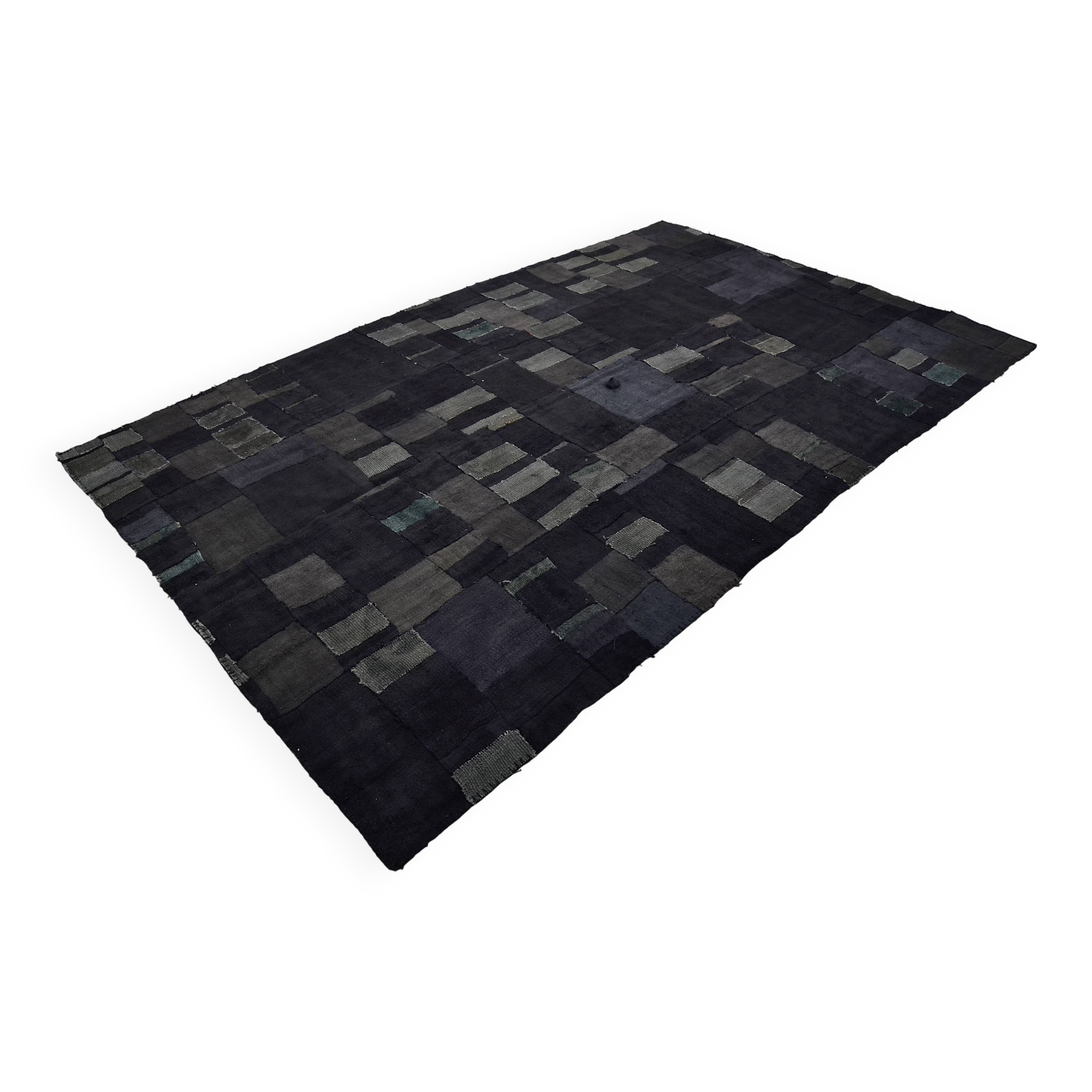 Black Vintage Hmep Patchwork Rug sku 3046