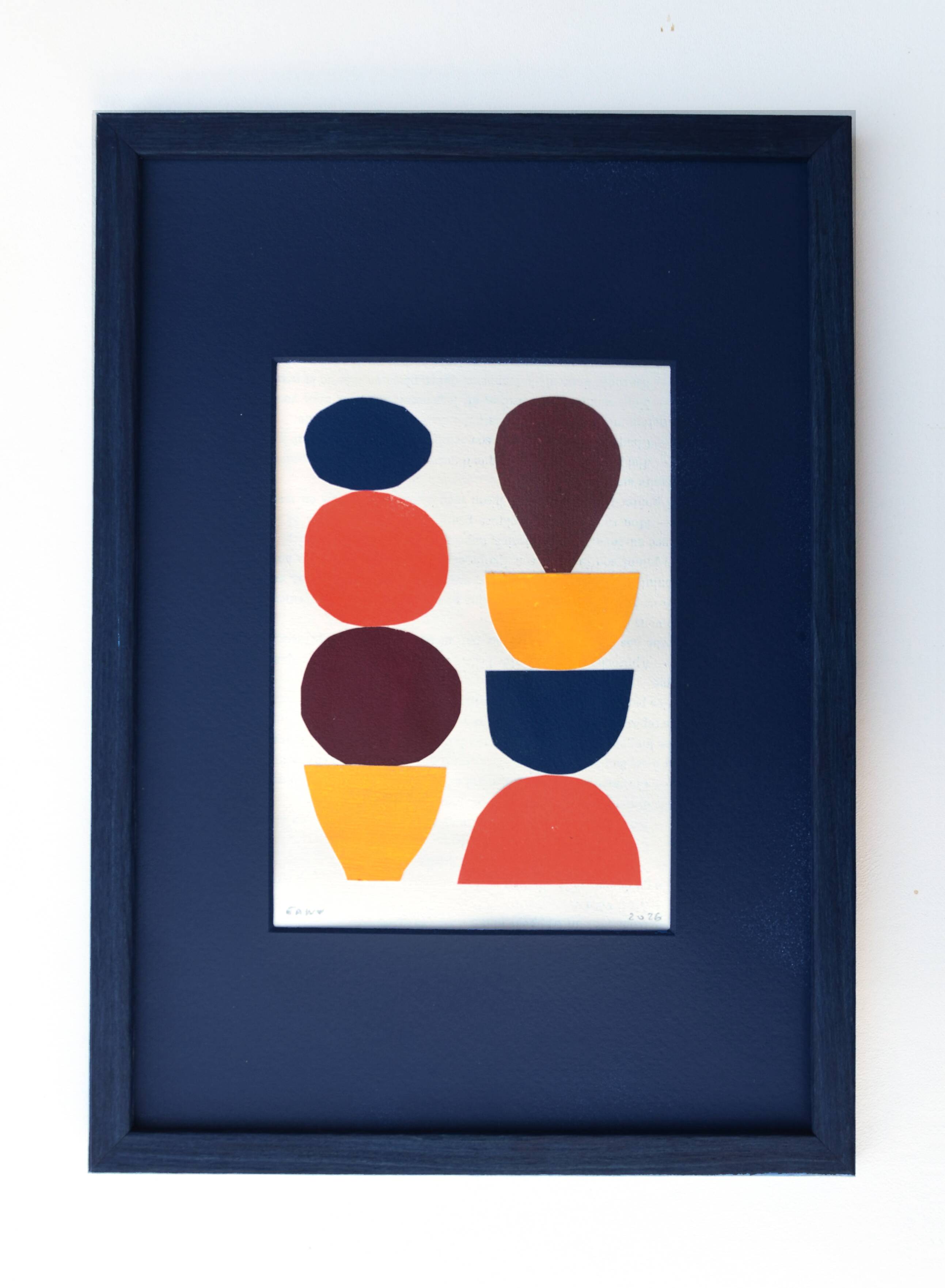 Abstract collage on paper signed eawy