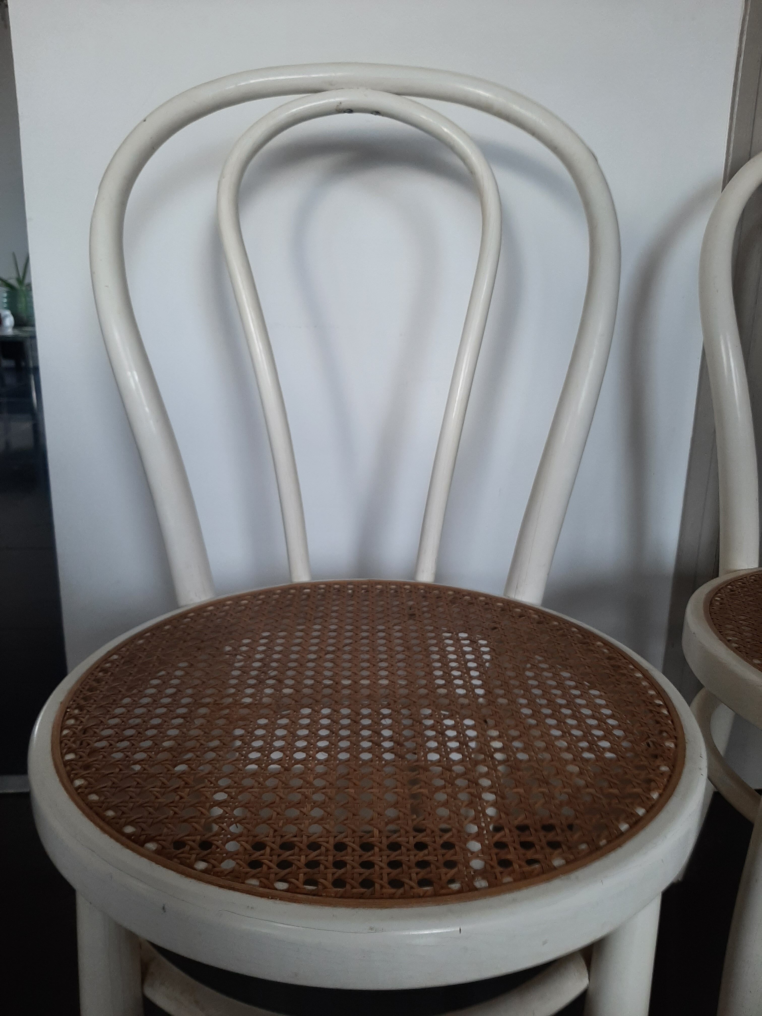 Set of 4 wooden bistro chairs turned dal vera