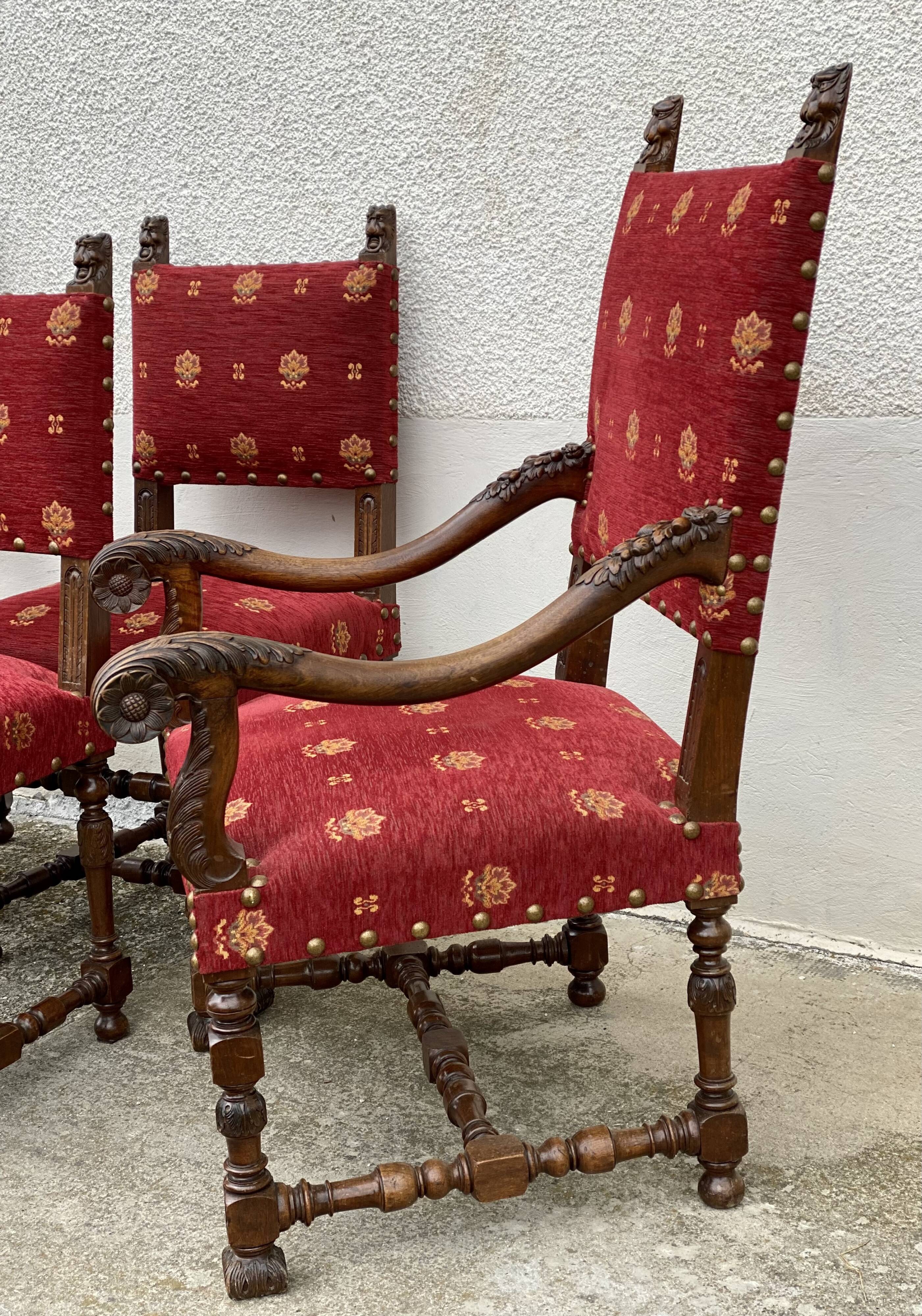 Living room (carved chairs and armchairs) in Louis XIII style